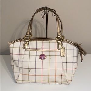 Leather Plaid COACH Purse